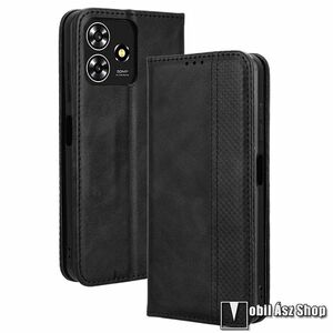 ZTE Blade A73 4G, V50 Vita, V50 Design 4G, Axon 50 Lite, Retro Wallet telefontok, Notesz, Asztali tartó, Oldalra nyíló, Mágneses, Bankkártyatartó, PU bőr, TPU, Fekete kép