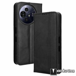 TCL 50 Pro NxtPaper 5G, 50 NxtPaper 5G, Retro Wallet telefontok, Notesz, Asztali tartó, Oldalra nyíló, Mágneses, Bankkártyatartó, PU bőr, TPU, Fekete kép