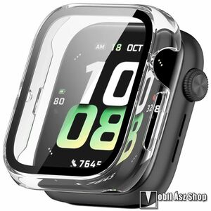 Honor Watch 5, Okosóra műanyag védőtok, Keret, 9H edzett üvegfólia, Átlátszó kép