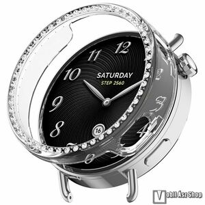 Xiaomi Watch S4 41mm, Okosóra műanyag védőtok, Keret, Bumper, Strasszkővel díszített, Átlátszó kép