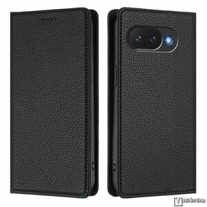 Google Pixel 10a, Telefontok, Notesz, Oldalra nyíló, Asztali tartó, Rejtett mágneses záródás, Kártyazseb, RFID védelem, PU bőr, Szilikon belső, Fekete kép