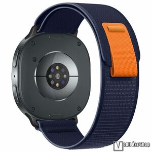 Samsung Galaxy Watch8 44mm, 40mm, Watch8 Classic, Okosóra szíj, Sztreccses szövet, Tépőzáras, 210mm hosszú, Sötétkék kép