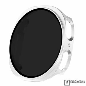 Samsung Galaxy Watch8 44mm, Okosóra műanyag védőtok, Bumper, Keret + Anti-Spy betekintés elleni védő üvegfólia, Ezüst kép