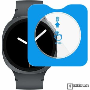Samsung Galaxy Watch8 44mm, Imak okosóra előlap védő karcálló edzett üveg, 1db, 0.3mm, 9H, Felhelyezést segítő kerettel, A képernyő sík részét védi, Átlátszó kép