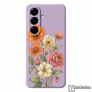 Samsung Galaxy A56 5G, Telefontok, Szilikon, Virág mintás, Lila kép