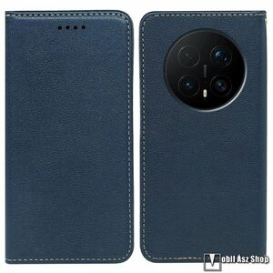 Honor Magic8 Pro, Telefontok, Notesz, Oldalra nyíló, Asztali tartó, Rejtett mágneses záródás, Kártyazseb, RFID védelem, PU bőr, Szilikon belső, Sötétkék kép