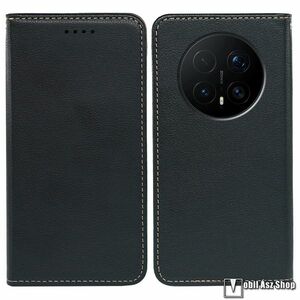 Honor Magic8 Pro, Telefontok, Notesz, Oldalra nyíló, Asztali tartó, Rejtett mágneses záródás, Kártyazseb, RFID védelem, PU bőr, Szilikon belső, Fekete kép