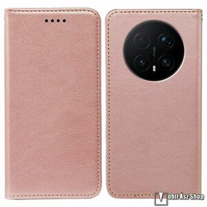 Honor Magic8 Pro, Telefontok, Notesz, Oldalra nyíló, Asztali tartó, Rejtett mágneses záródás, Kártyazseb, RFID védelem, PU bőr, Szilikon belső, Rose Gold kép