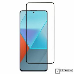 Xiaomi Redmi Note 15 Pro 5G, Előlapvédő karcálló edzett üvegfólia, AGC, 9H, 0, 3mm, Arc Edge, A teljes kijelzőt védi, A teljes felületén tapad, Fekete kép