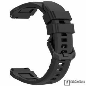 Xiaomi Amazfit T-Rex 3 Pro 44mm, Okosóra szíj, Szilikon, Csat, 22mm széles, 90+119mm hosszú, Fekete kép