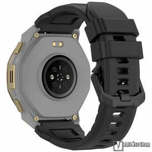Xiaomi Amazfit T-Rex 3 Pro 44mm, Okosóra szíj, Szilikon, Csat, 22mm széles, 90+119mm hosszú, Fekete kép