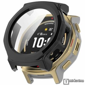 Xiaomi Amazfit T-Rex 3 Pro 44mm, Okosóra műanyag védőtok, Keret, 9H edzett üvegfólia, Fekete kép