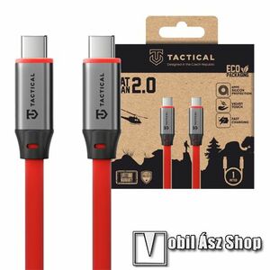 Tactical Fat Man 2.0 adat és gyorstöltő kábel, USB-C / USB-C 2.0, 60W, PD gyorstöltés, 1m hosszú, Lapos kábel, 480Mbps, Piros kép