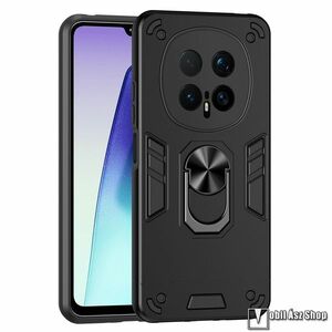 Honor Magic8 Pro, Transform Ring telefontok, Műanyag, Szilikon betétes, Beépített fémlap, Ujjgyűrű, Ütésálló, Fekete kép