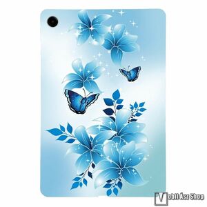 Samsung Galaxy Tab A11 Plus, Tablet tok, Védőtok, Szilikon, Kék pillangó és virág minta kép