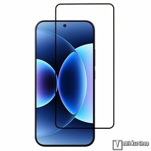 Xiaomi 17 Ultra, 17 Pro Max, Előlapvédő karcálló edzett üvegfólia, AGC, 9H, 0, 3mm, Arc Edge, A teljes kijelzőt védi, A teljes felületén tapad, Fekete kép