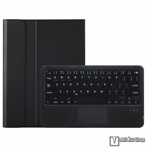 Honor Pad X9, X8 Pro, Tablet tok, Notesz, Asztali tartó, Oldalra nyíló, Mágneses zárófül, Kivehető bluetooth billentyűzet (ANGOL KIOSZTÁSÚ), Touchpad, Szilikon belső, Ceruzatartó, Fekete kép