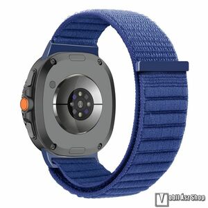 Samsung Galaxy Watch8 44mm, 40mm, Watch8 Classic, Okosóra szíj, Sztreccses szövet, Tépőzáras, Sötétkék kép