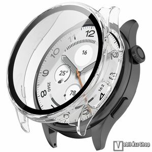 Xiaomi Watch 5, Okosóra műanyag védőtok, Keret, 9H edzett üvegfólia, Átlátszó kép