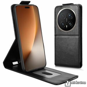 Honor Magic8 Pro, Telefontok, Lefelé nyíló flip, PU bőr, Mágneses zárófül, Bankkártyatartó, Kitámasztható, Fekete kép