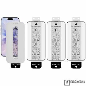 Apple iPhone 17, Imak előlapvédő karcálló edzett üvegfólia, 3db, 9H, A teljes kijelzőt védi, A teljes felületén tapad, Felhelyező keret, Fekete kép