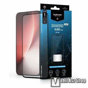 Honor Magic8 Lite, Myscreen Diamond Glass Lite Edge előlapvédő karcálló edzett üvegfólia, 9H, 0.33 mm, A teljes felületén tapad, a teljes kijelzőt védi, Fekete kép