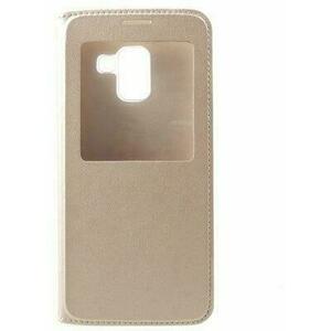 Samsung Galaxy A8 Plus (2018) View Window Leather case gold kép