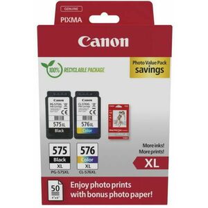 PG575XL + CL576XL + 10x15 GP501 Photo Paper Multipack (5437C006) kép