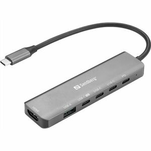 SANDBERG USB-C 6-in-1 MediaDock 6xUSB/1xHDMI kép