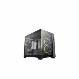 DeepCool Számítógépház - CG330 3F (fekete, ablakos, 3x12cm A-RGB, ... kép