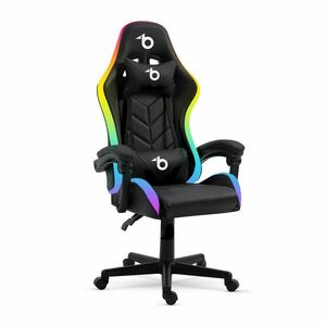 SPRINTER RGB LED-es gamer szék - karfával, párnával - fekete - BM... kép