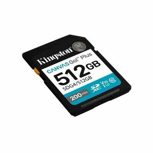 Kingston memóriakártya sdxc 512gb canvas go plus gen4 200r c10 uh... kép