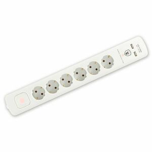 Home NVT 06K USB/WH túlfeszültség védett hálózati elosztó, 1, 4 m, ... kép