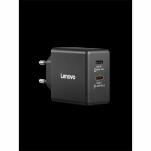 Lenovo hálózati adapter - két USB-C portos 65W GaN töltő fekete -... kép