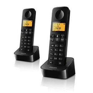 Philips D2602B/53 DECT TELEFON fekete 550mAh 2 kézibeszélő kép