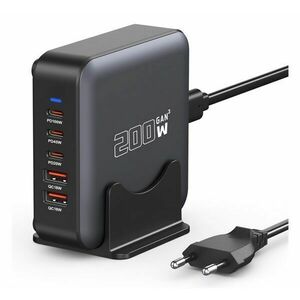 BLACKBIRD BH1671 hálózati töltő 2 USB +3 Type-C aljzat 200W, PD g... kép