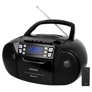 Sencor SPT3907B 4 W, CD, kazetta, Bluetooth, USB, AUX, FM Fekete-... kép