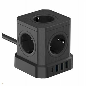 Newell 250V 1x USB-C / 3x USB-A Hálózati elosztó 5 aljzatos 1, 5m... kép