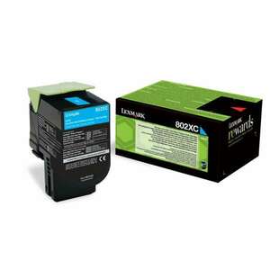 Lexmark 802XCE Extra High Cyan toner 80C2XCE kép