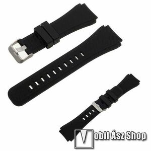 Okosóra szíj - FEKETE - szilikon - 90 + 103mm hosszú, 22mm széles - SAMSUNG Galaxy Watch 46mm / SAMSUNG Gear S3 Classic / SAMSUNG Gear S3 Frontier kép