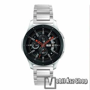 Fém okosóra szíj - EZÜST - rozsdamentes acél, csatos, 180mm hosszú, 22mm széles, 145-208 mm-es csuklóig használható - SAMSUNG Galaxy Watch 46mm / SAMSUNG Gear S3 Classic / SAMSUNG Gear S3 Frontier kép