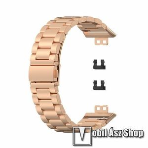 Fém okosóra szíj - ROSE GOLD - rozsdamentes acél, 186mm hosszú - HUAWEI Watch Fit / Watch Fit Elegant Edition kép