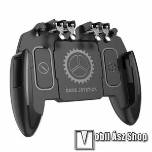 UNIVERZÁLIS Kontroller / Joystick - ravasz FPS játékokhoz, PUBG-hez ajánlott, 4 trigger, egyszerre 6 ujjal játszhat, kihajtható asztali tartó funkciós, állítható bölcsővel - FEKETE kép