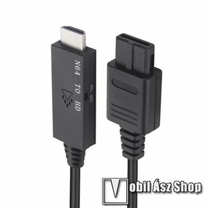Nintendo 64 / GameCube / SNES-hez 1080P HDMI adapter / átalakító - 720P / 1080P, 4K és a 3D nem támogatott, microUSB-s tápellátás, csak videojel átvitel, a kép minősége nem javítható vele! - FEKETE - Nintendo SNES / NGC / SFC / N64 kép