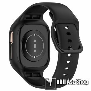 Okosóra szilikon szíj / szilikon tok - FEKETE - 125mm + 98mm hosszú - HUAWEI Honor Watch 4 kép