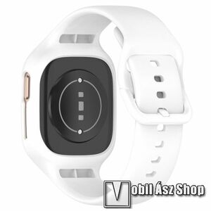 Okosóra szilikon szíj / szilikon tok - FEHÉR - 125mm + 98mm hosszú - HUAWEI Honor Watch 4 kép