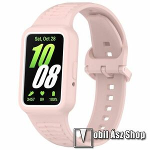 Okosóra szilikon szíj / szilikon tok - RÓZSASZÍN - 258mm hosszú - SAMSUNG Galaxy Fit 3 (SM-R390) kép