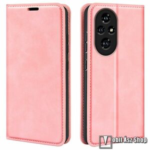 Honor 200 Pro, Telefontok, Oldalra nyíló, Mágneses záródás, Bankkártyatartó, Asztali tartó, Szilikon belső, Rózsaszín kép