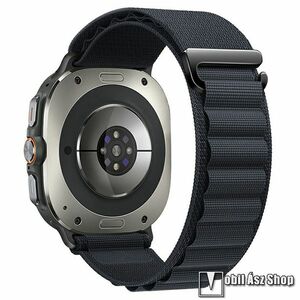 Samsung Galaxy Watch Ultra, Okosóra szíj, Alpesi szíj, Állítható méret, Egybe­szőtt szövet­, Z kapocs, Légáteresztő, Sötétkék kép