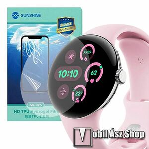 Google Pixel Watch 3 45mm, Sunshine Hydrogel TPU okosóra képernyővédő fólia, Ultra Clear, Önregeneráló!, 1db kép